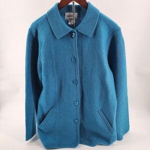 Linea by Louis Dell'Olio Turquoise Blue Wool‎ Jacket Coat Size Medium